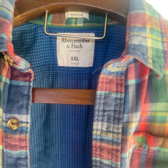 Abercrombie & Fitch Flannel Shirt muscle women’s 2XL flannel lined heavy shaket - Picture 2 of 7